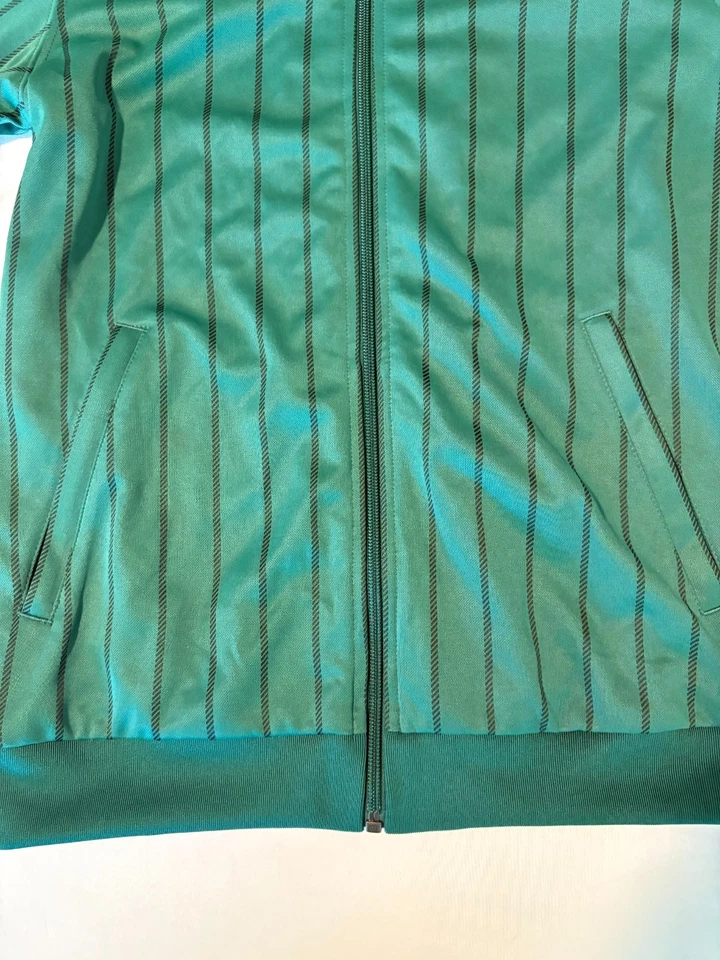 Adidas Originals XS Green Track Jacket Trefoil Striped Full Zip Retro 3-Stripes - Image 2 of 4