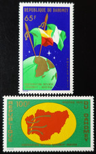 TIMBRES du DAHOMEY - COOPÉRATION avec LE NIGÉRIA N°353/354 NEUF ** LUXE MNH