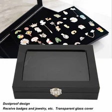 (Small)Pin Storage Box Medal Shadow Box Orderly Storage For Badge Collection