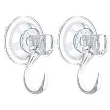 2 pack Suction Cup Wreath Hanger ，Large Clear Vacuum Heavy-Duty Reusable