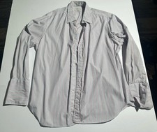 Paul Stuart Men’s 17 35 Striped Dress Shirt USA Made Modern Fit Cotton Long