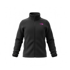 The North Face Big Girls Black Full Zip Fleece Jacket Pink Logo Large 14/16 Warm