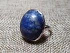 VTG Sterling Silver - Sodalite Oval Cabochon Ring Size - 8