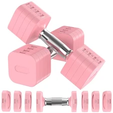 Adjustable Dumbbells Set of 2, Adjustable Weight Dumbbells with 4 Levels 4.4l...