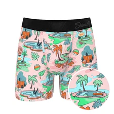 Shinesty "The Motel Hotel" Palm Springs Tropical Ball Hammock® Pouch Boxer Brief