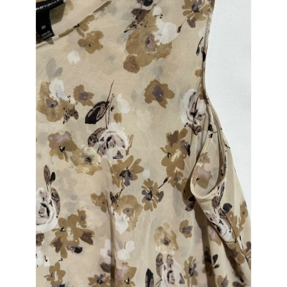 Top Lane Bryant Mujer Talla 20 Floral Neutros Columpio Gasa Volantes Boho Carrera Foto 4 de 4