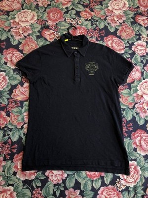 Vintage Diesel Tiger Polo Shirt Logo Y2K Rare Luxury USA Hype Street Mens szXL