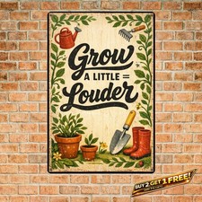 Funny Garden Humor Leaf Poster Metal Sign 8x12 Patio Decor