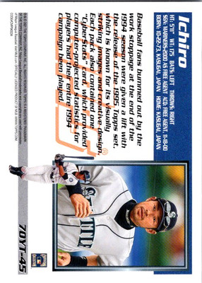 2021 Topps #70YT-45 Ichiro 70 Years of Topps Baseball (Series 1