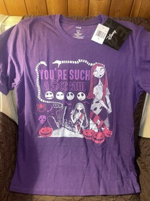 Disney Nightmare Before Christmas Sally You're Such A Scream Purple Shirt XL New