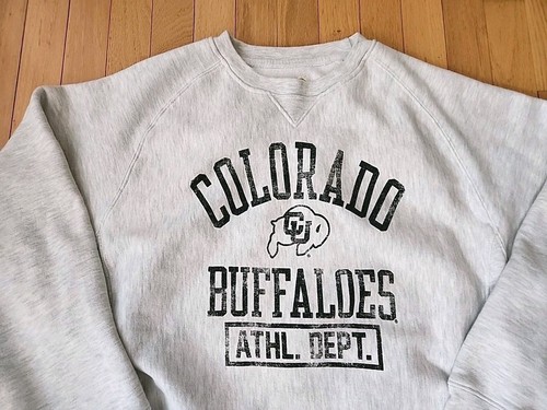 University Colorado Buffaloes Athletic Dept. Crewneck Sweatshirt XL Heather Gray