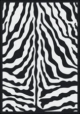 8x11 Milliken Zebra Glam Black Animal Print Skin Area Rug - Approx 7'8"x10'9"
