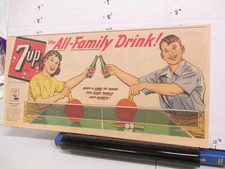 newspaper ad 1951 7 UP soda bottle ping pong table Philip Morris cigarette HANG