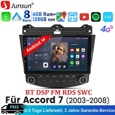 6+128GB Für Honda Accord 7 2003-2007 Carplay Android 15 Autoradio GPS Nav RDS 4G