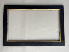 FRÜHER BIEDERMEIER RAHMEN UM 1820 SCHWARZ POLIERT MIT GOLDLEISTE 67,8 cm x 45 cm