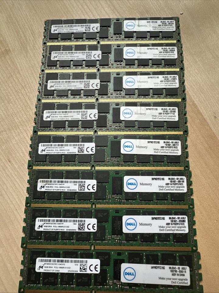 8 Stück Dell 16GB RAM 2R/4 PC3L-10600R-9-13-E2 - Bild 2 von 4