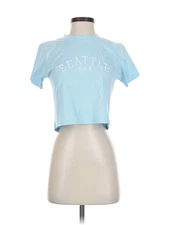 Romwe Women Blue Short Sleeve T-Shirt 4