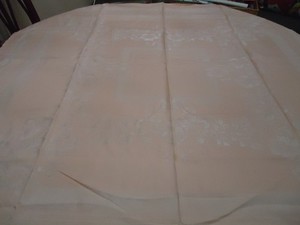 Vintage  TABLECLOTH  Pastel   APRICOT 42" x 46" Brocade