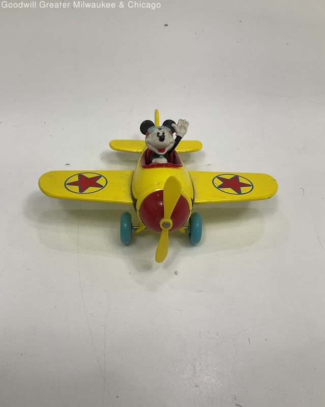 Disney Deco Pac Minature Mickey Mouse Yellow Plane