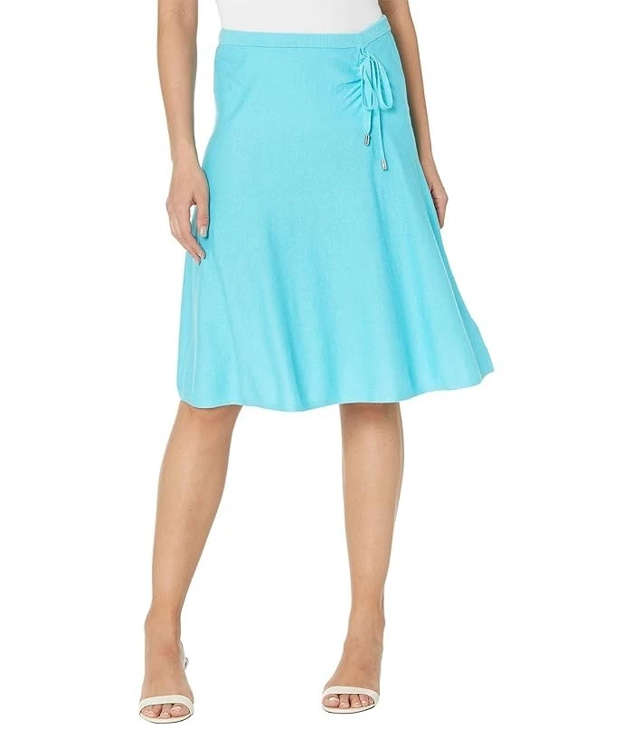 MICHAEL Michael Kors L93502 Turquoise Knit Cinched Waist Pull-On Skirt Size XL