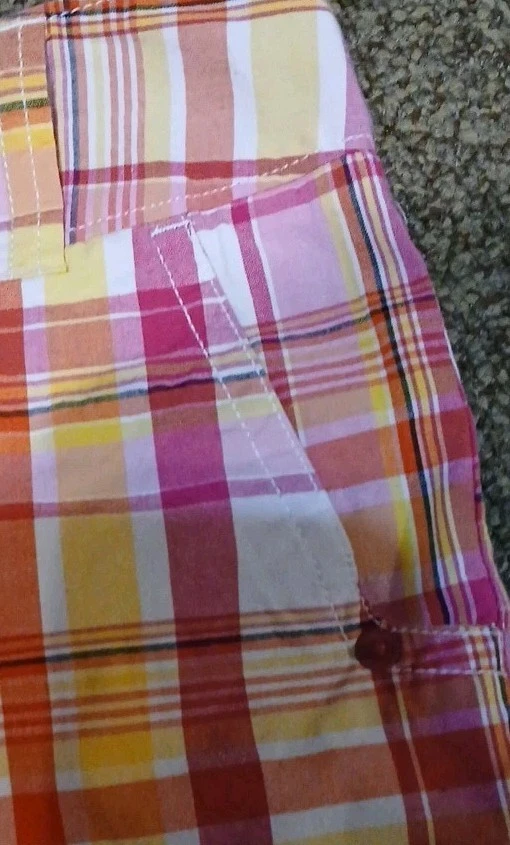 Pantalones Cortos Cato Bermudas Mujer Talla 8 Cuadros Rosa Blanco Amarillo Pantalones Cortos para Caminar Preppy  Foto 4 de 4