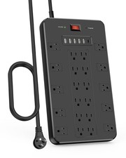 Surge Protector Power Strip, 22 AC Multiple Outlets with 6 USB 1 USB-C , 6.5...