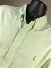 Polo Ralph Lauren Mens XL Green Short Sleeve Button Down Shirt Cotton