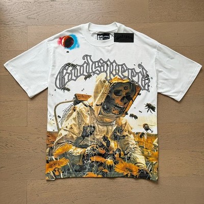 NEW Mens Godspeed Skeleton picking honey Tee Washed Short sleeved T-shirt