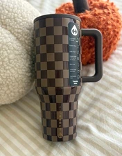 Hydrojug Fall Collection Autumn Espresso Checkers Traveler 40oz Tumbler NEW