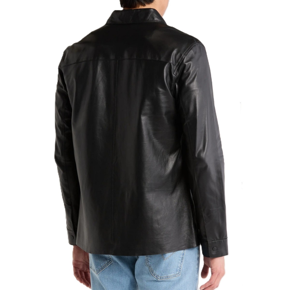 John Varvatos Collection Men's Finn Sheepskin Leather Snap LS