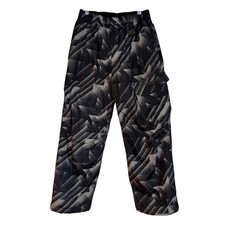 ZeroXposur Geometric Print Snow Ski Pants Boys M 10 12 Black Gray Elastic Waist