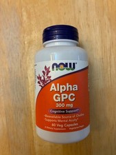Now Foods Alpha GPC 300 mg 60 Veg Capsules GMP Quality Assured