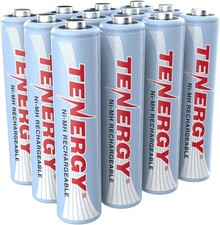 Tenergy AAA Rechargeable Battery, High Capacity 1000mAh 12 Count Pack of 1 
