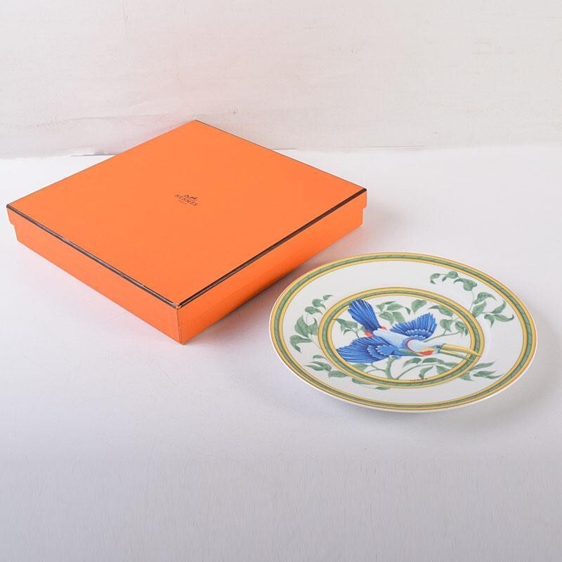 Hermes Paris Toucans Round Plate Serving Platter Porcelain 21.5㎝