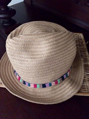 American Eagle Outfitters Straw Fedora Summer Hat Bucket Sun UK