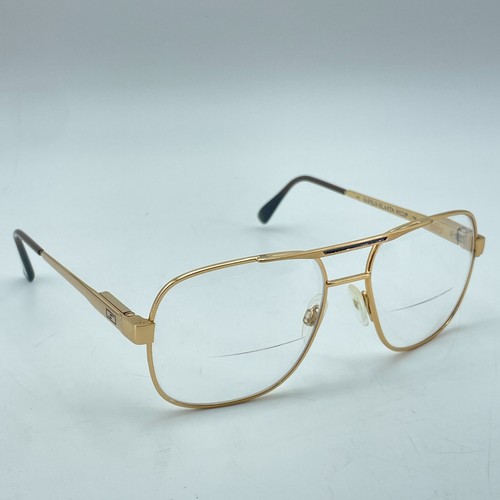 Vintage SAFILO Gold Frame Square Aviator Eyeglasses Elasta 3022/P Made in Italy