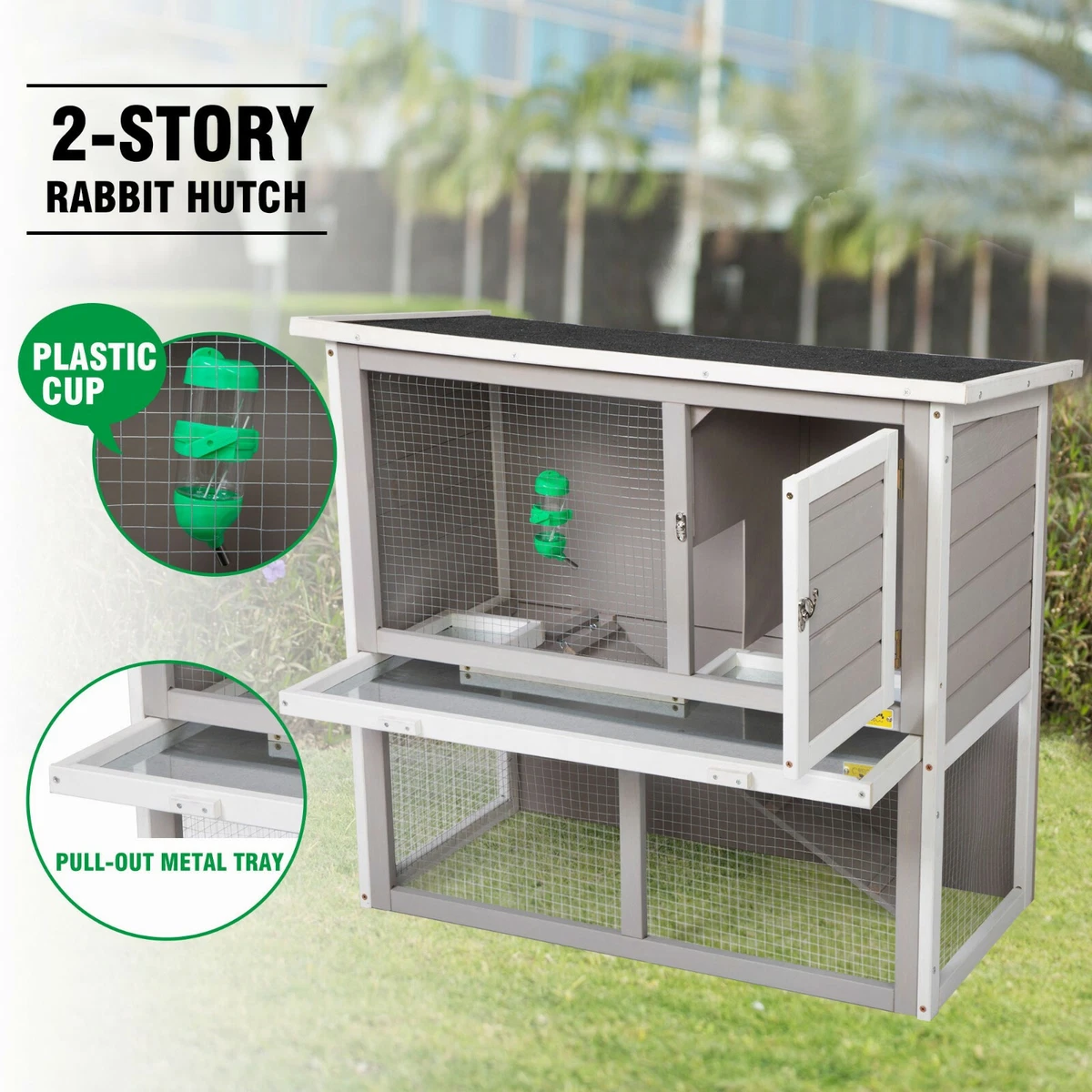 Duplex top rabbit hutch