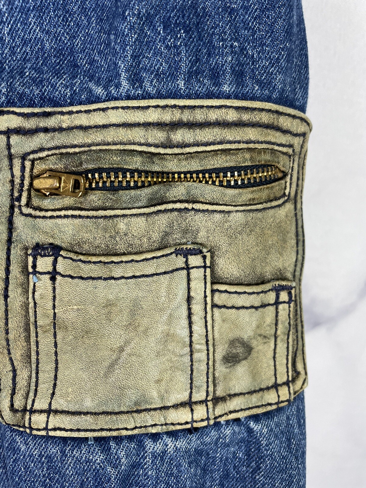 VTG 80s Guess Jeans George Marciano Denim Jacket Leat… - Gem VTG 80s Guess Jeans George Marciano Denim Jacket Leat… - Gem