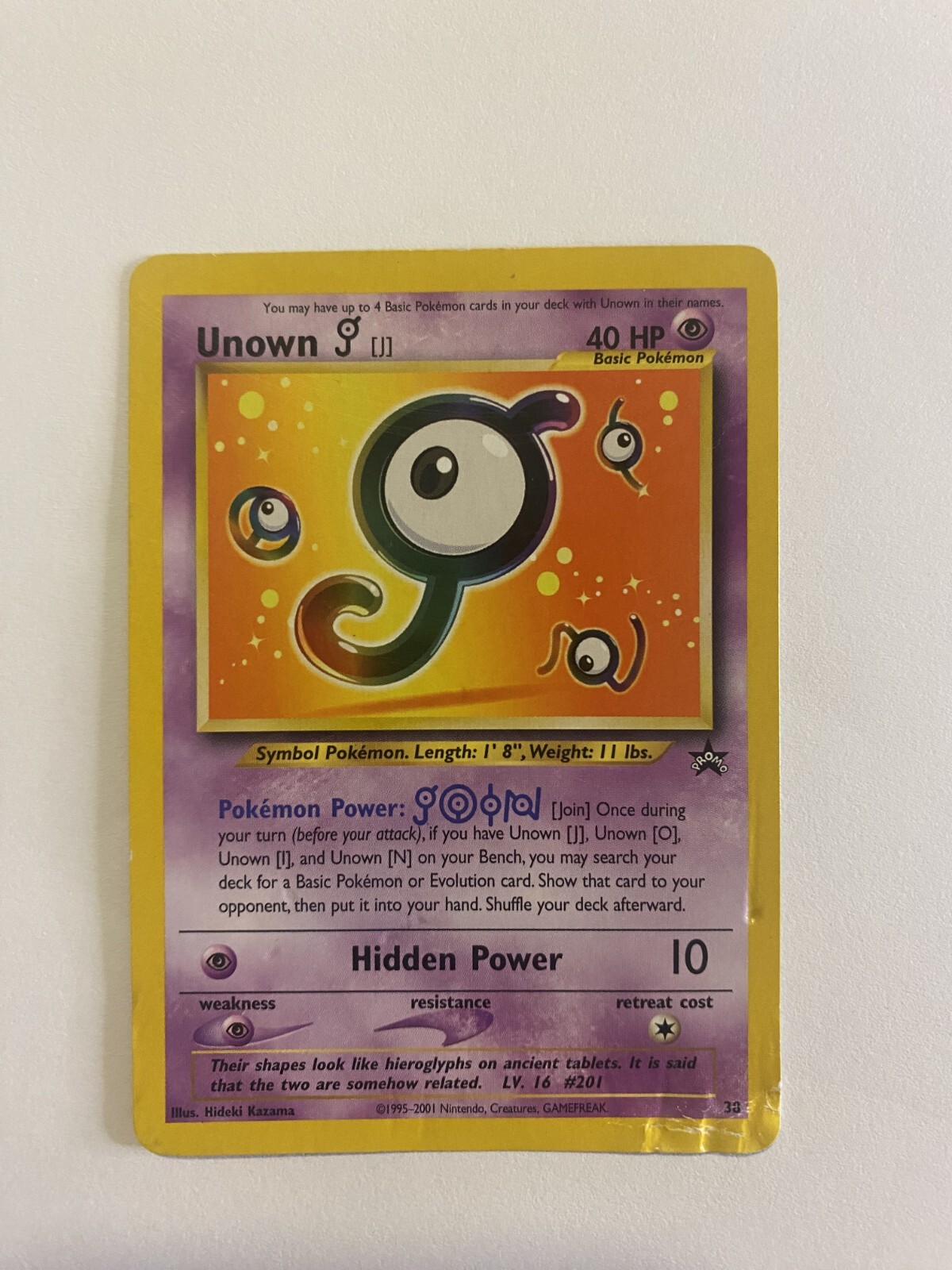 Unown [J] 38/53 Wotc Promo Regular