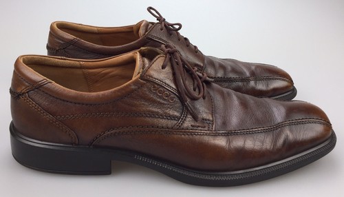 ECCO Helsinki Oxfords Lace Up Antiqued Brown Leather Bicycle Toe Mens 45 11-11.5 | eBay