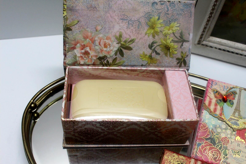 Punch Studio Gift Set of 3: Rose Soap Music Box, Notepad, Two-sided Mirror NEW - Picture 4 of 8