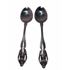 Vintage Flatware 2 Tablespoon Spoon Renoir Pembrooke Stainless Oneida 8.5 inch