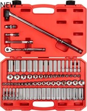 TEKTON 3/8 Inch Drive 6-Point Socket and Ratchet Set,73-Piece 1/4-1 in.,6-24 mm 
