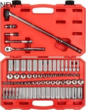 TEKTON 3/8 Inch Drive 6-Point Socket and Ratchet Set,73-Piece(1/4-1 in.,6-24 mm)