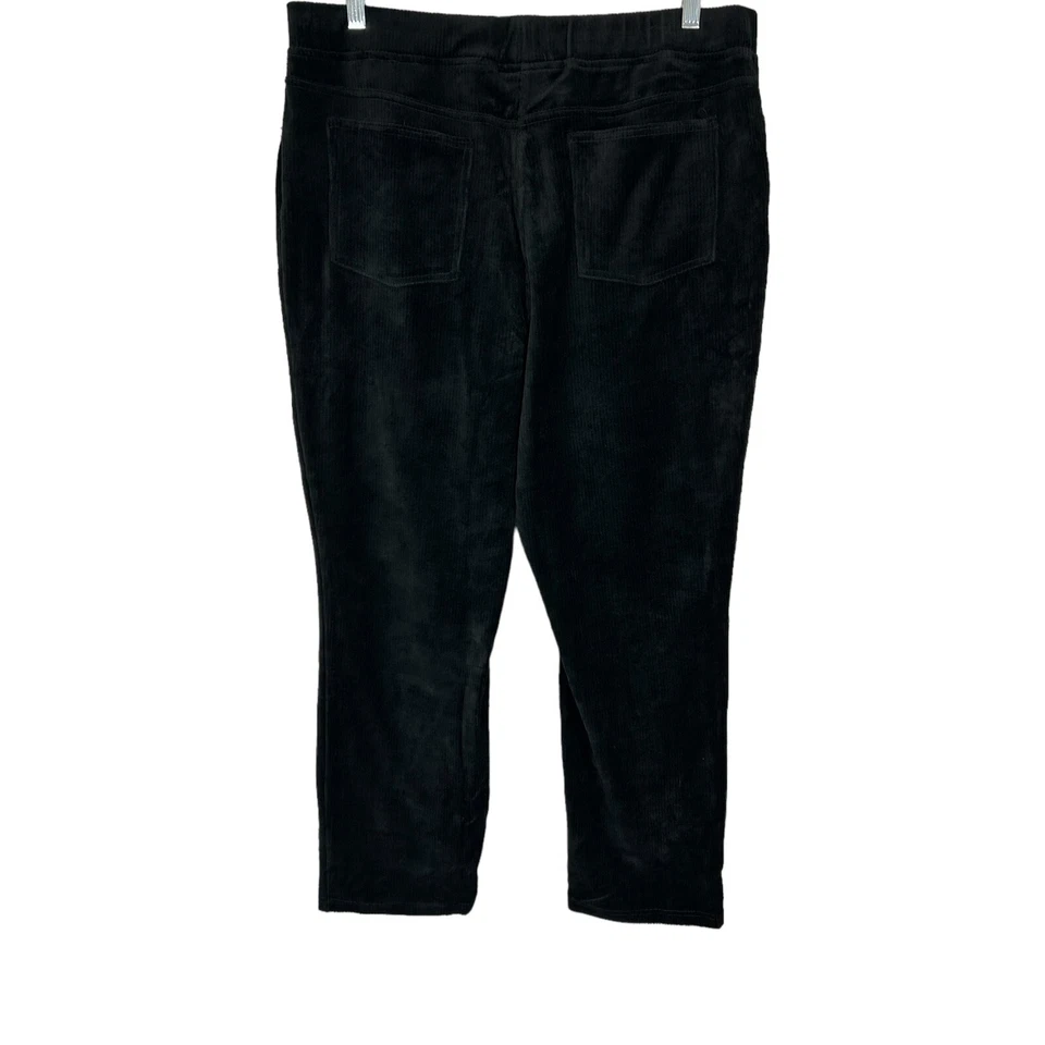 Quacker Factory Short Corduroy Straight Leg Pants with Pockets Black Large Size - Image 2 of 2