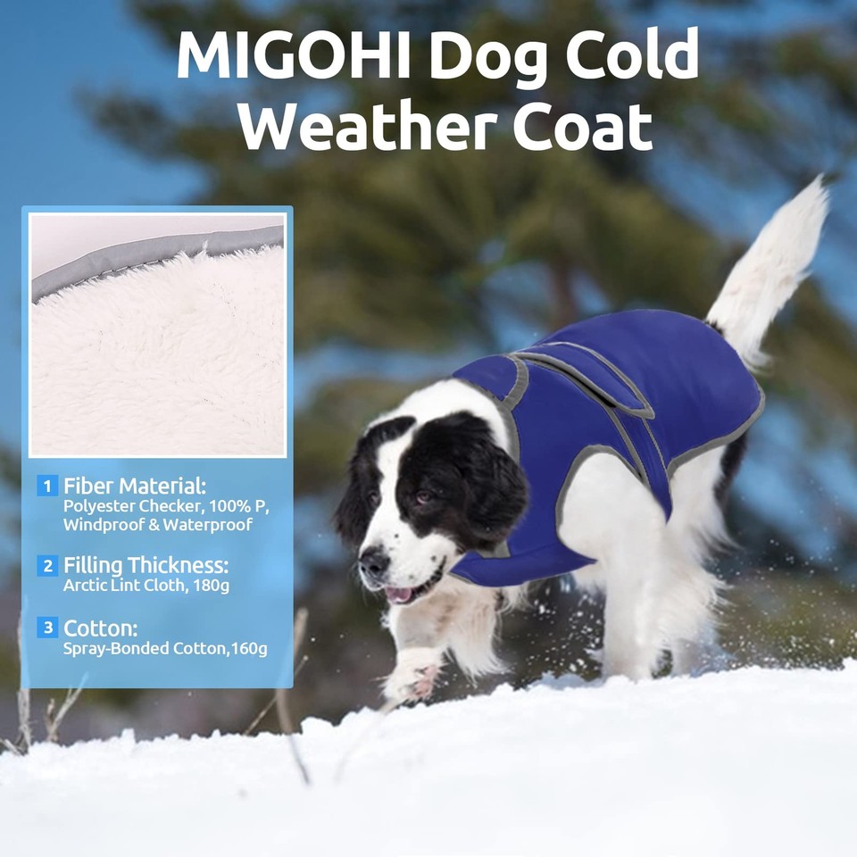 MIGOHI Reflective Dog Coat Cold Weather Warm Dog Jacket Waterproof