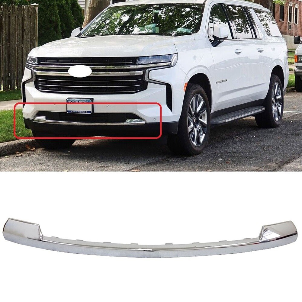 Fits 2021+ Chevrolet Tahoe Suburban Front Bumper Lower Valance Plate Skid Chrome