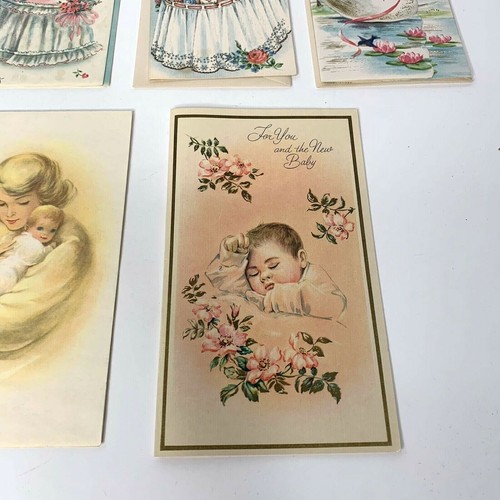 Lot of 7 Vintage 1940s 50s Congrats On Your Baby Greeting Cards Coronation Coll - Picture 3 of 10