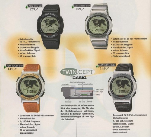 Casio ABX-53 (1326) Uhr Ana-Digi Twincept mit Data-Bank von 1995 - Bild 8 von 8