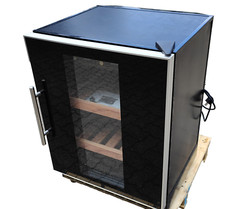 Weinkühlschrank Weinkühler Weinschrank Kühlschrank schwarz, mit blauem LED Licht